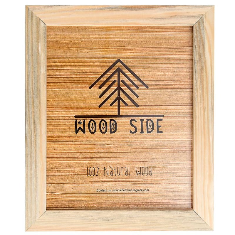 Woodside Rustic Wooden Picture Frame 11x14 Inch - Natural Solid Eco Distressed Wood for Wall Mounting Photo Frame - Image 1